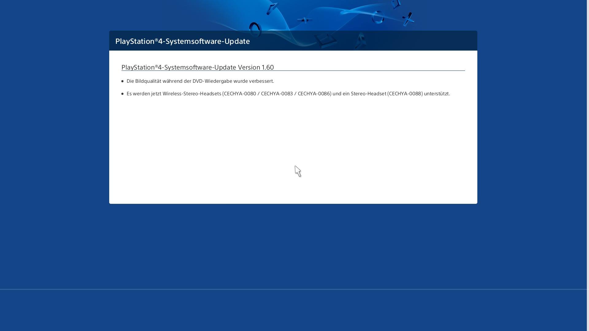 Firmware Update 1.60 ist online
